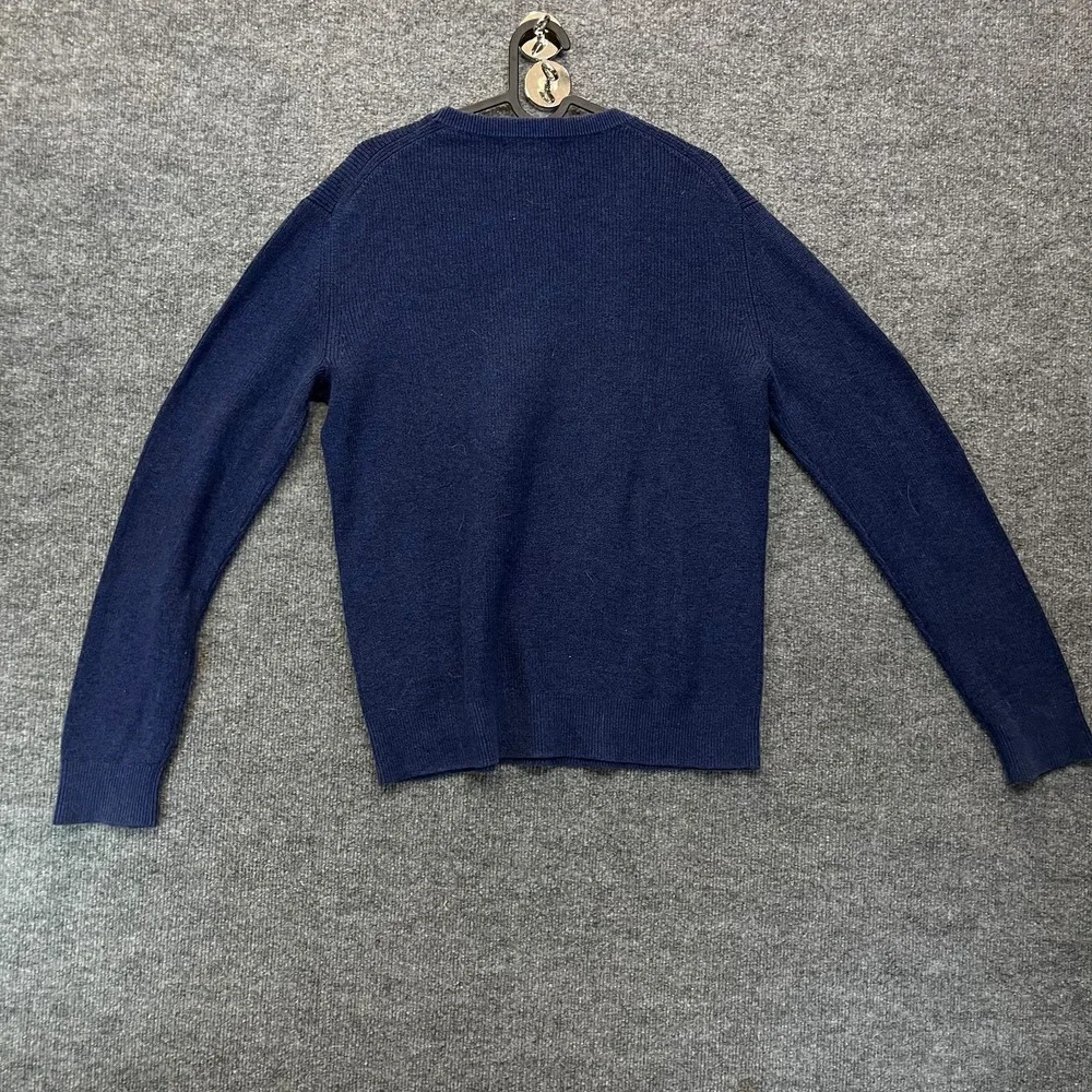 Banana Republic Supima Cotton Sweater Men's Blue Ribbed Knit Pullover - Medium